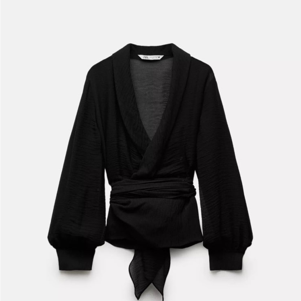 Zara Black Sheer Blouse